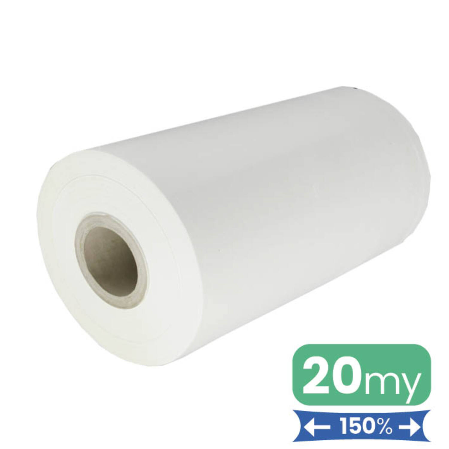 Machinefolie 20my 50cm wit rek 150%
