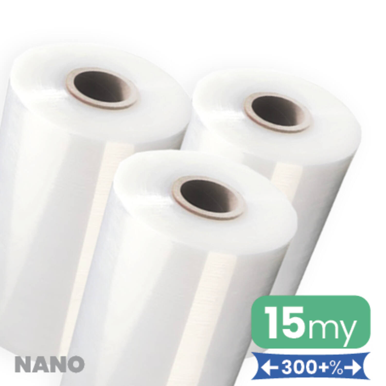 Machinefolie 15my 50cm x 2.300m Transparant rek 300% NANO