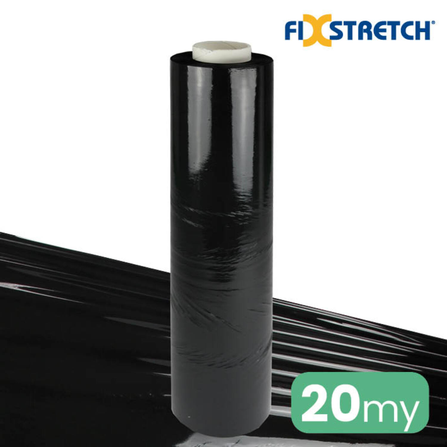 Handwikkelfolie 20my 50cm x 300mtr fixstrech zwart