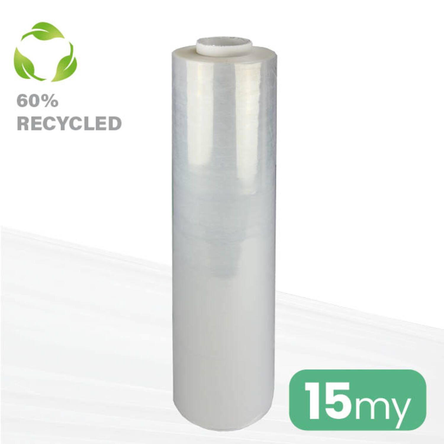 Handwikkelfolie 15my 50cm 300mtr transparant 60% PIR