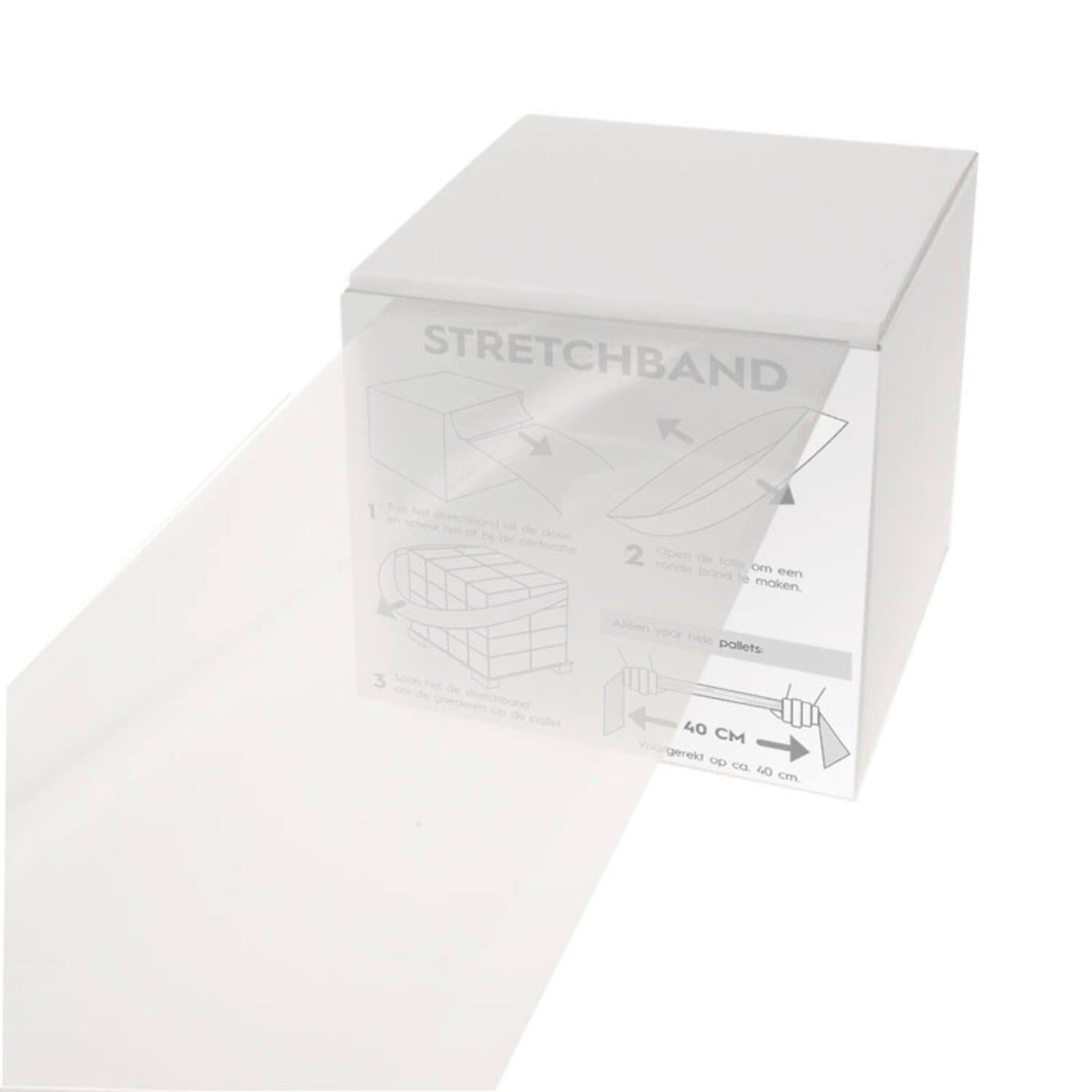 Elastic stretchband 100 x 1.200mm transparant 100 stuks per doos