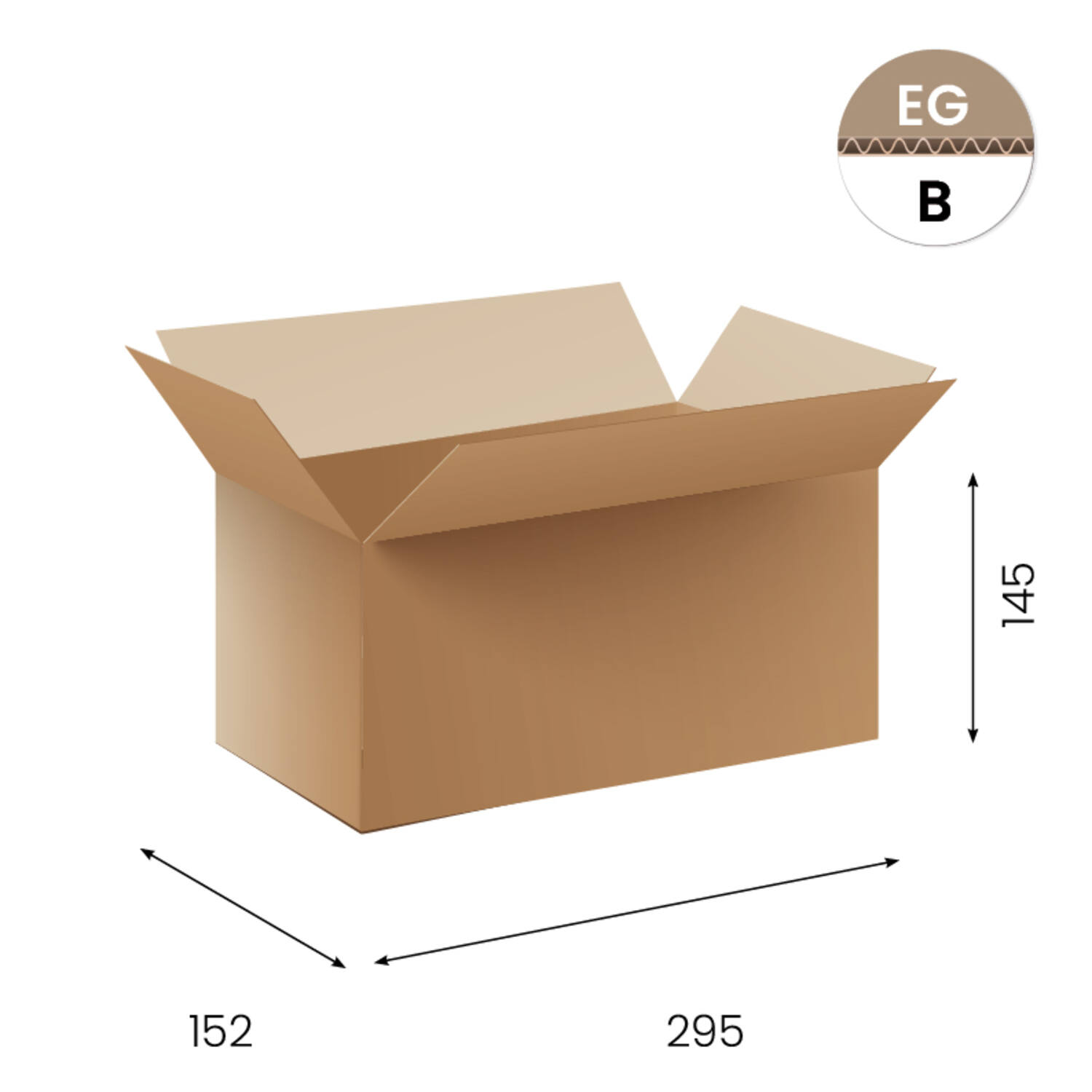 Amerikaanse vouwdozen FEFCO 0201 295x152x145 mm B-golf bruin
