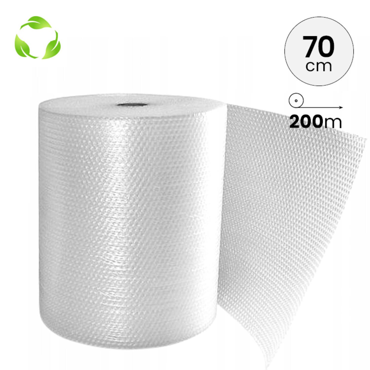 Luchtkussenfolie 75cm x 200mtr - 10x4mm nop T70