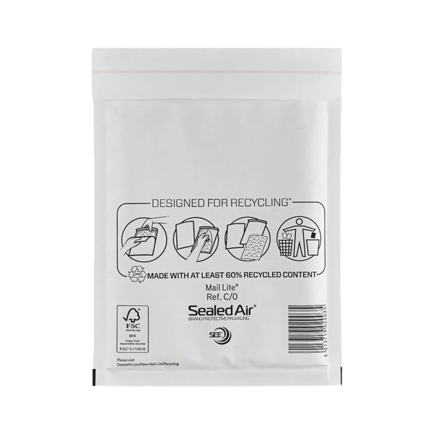 Luchtkussen envelop Mail Lite® Standard C/0 150x210mm wit