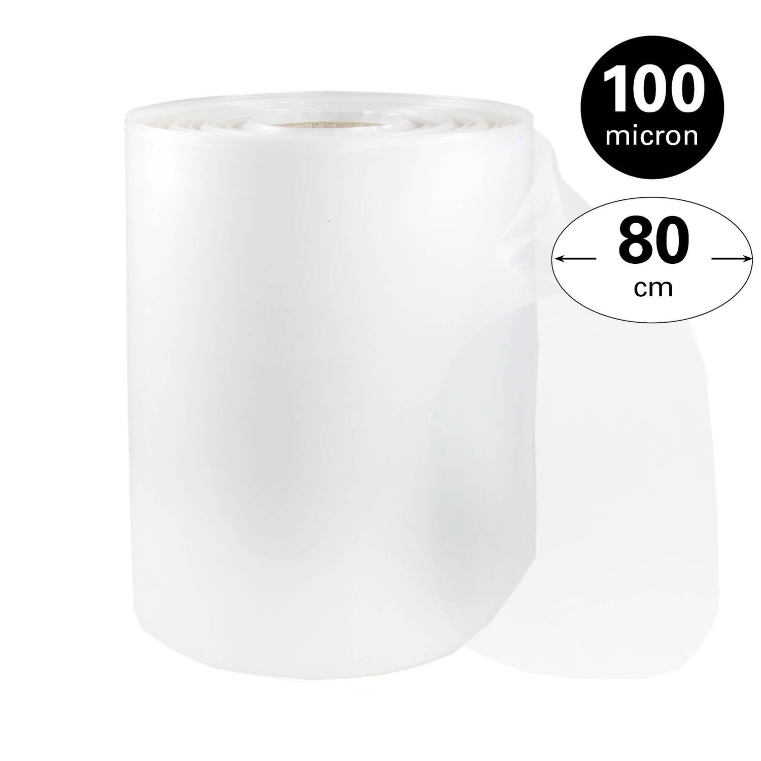 Buisfolie LDPE 80 cm x 160 mtr 100 my transparant