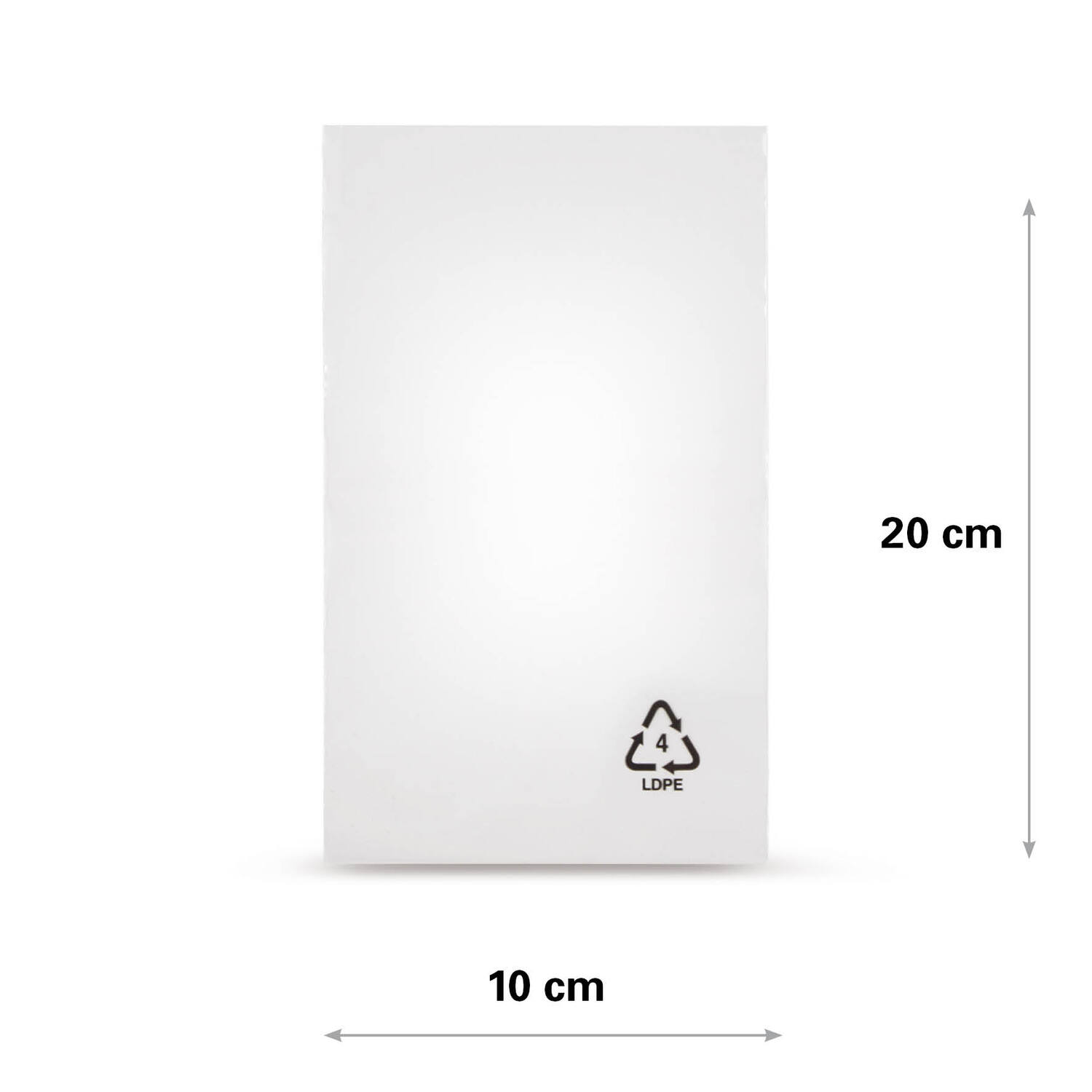 LDPE zakken 10x20cm 25my Transparant