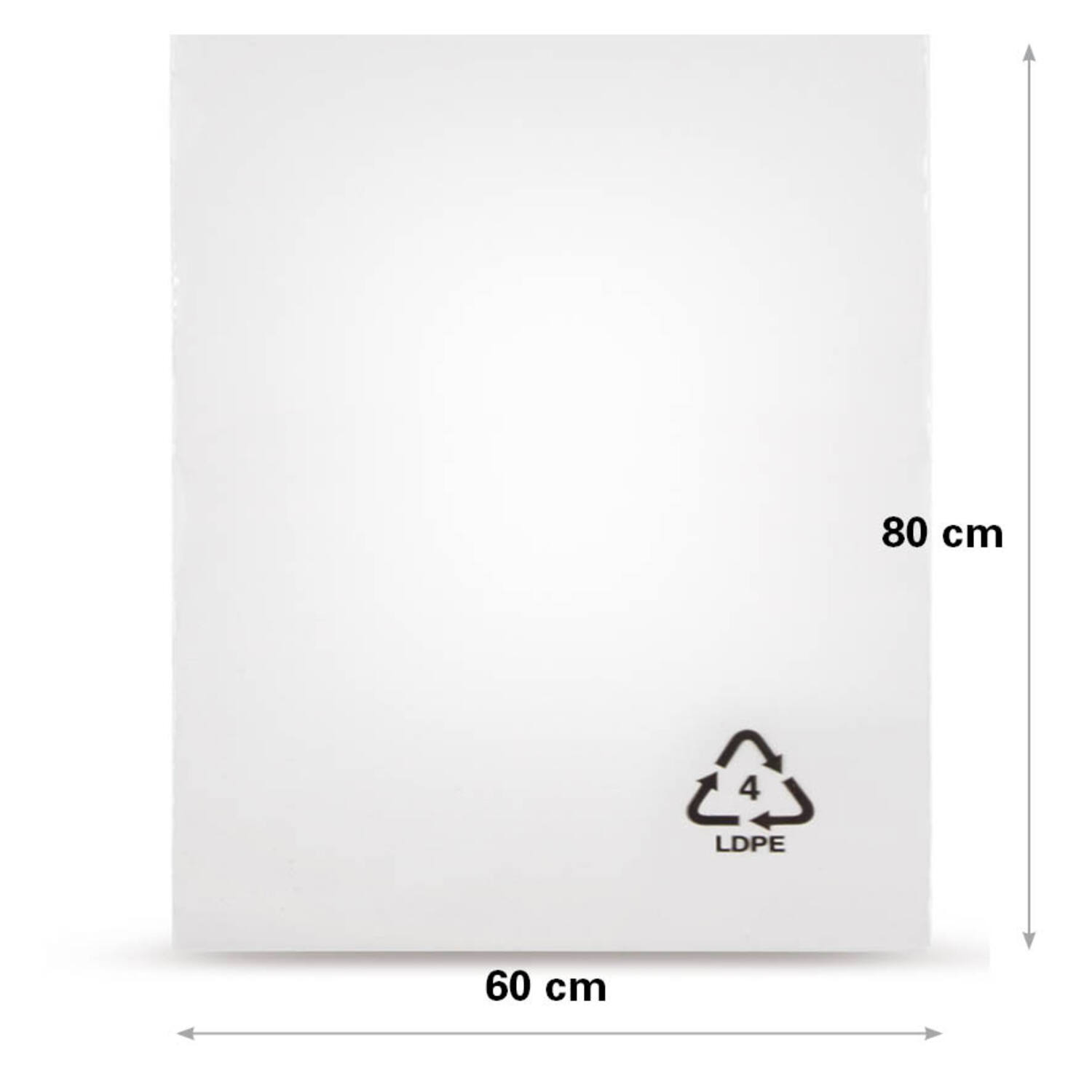 LDPE zakken 60x80cm 50 my transparant