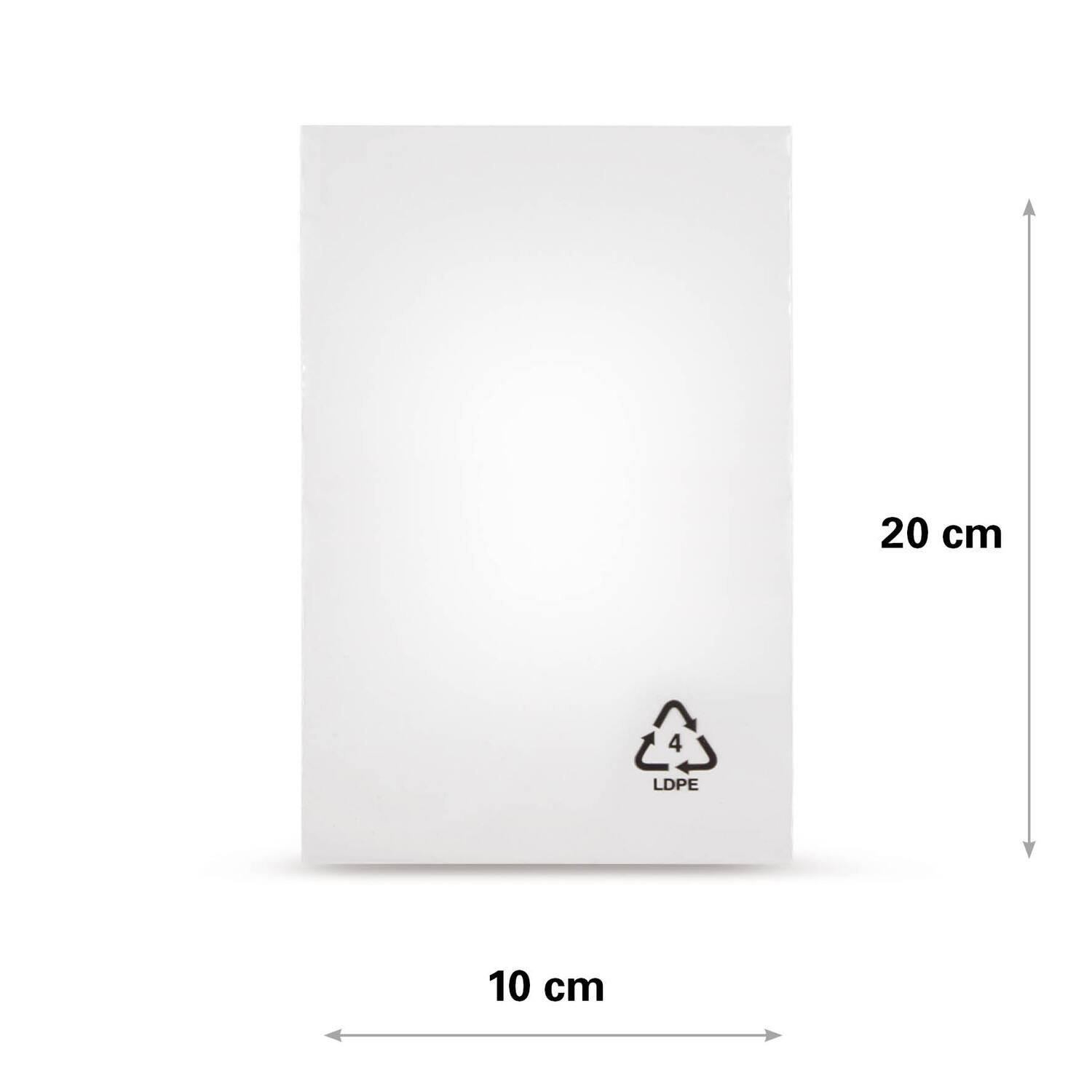 LDPE zak 50my 10x20cm transparant