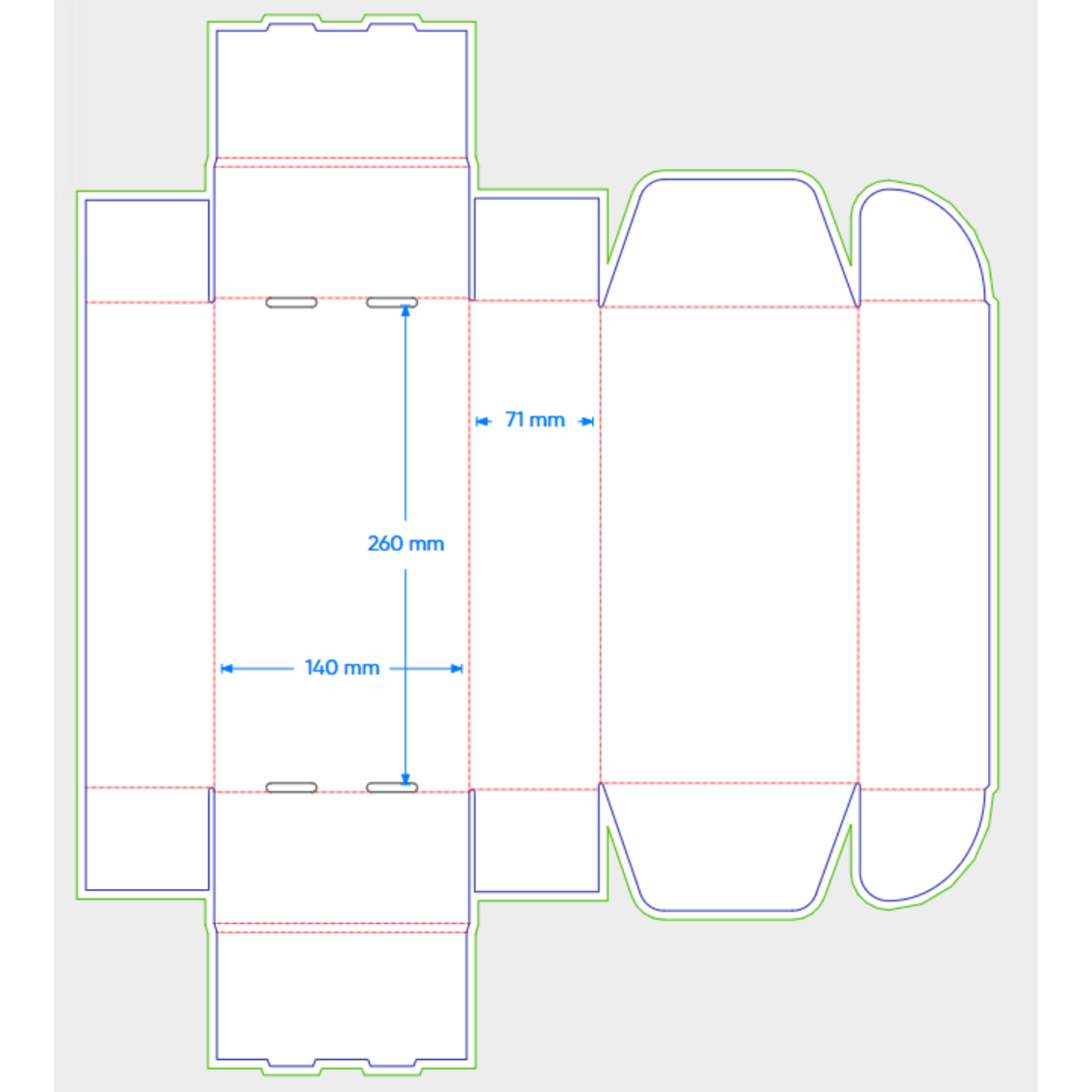 Postbox FEFCO 0427 260x140x70mm EG wit