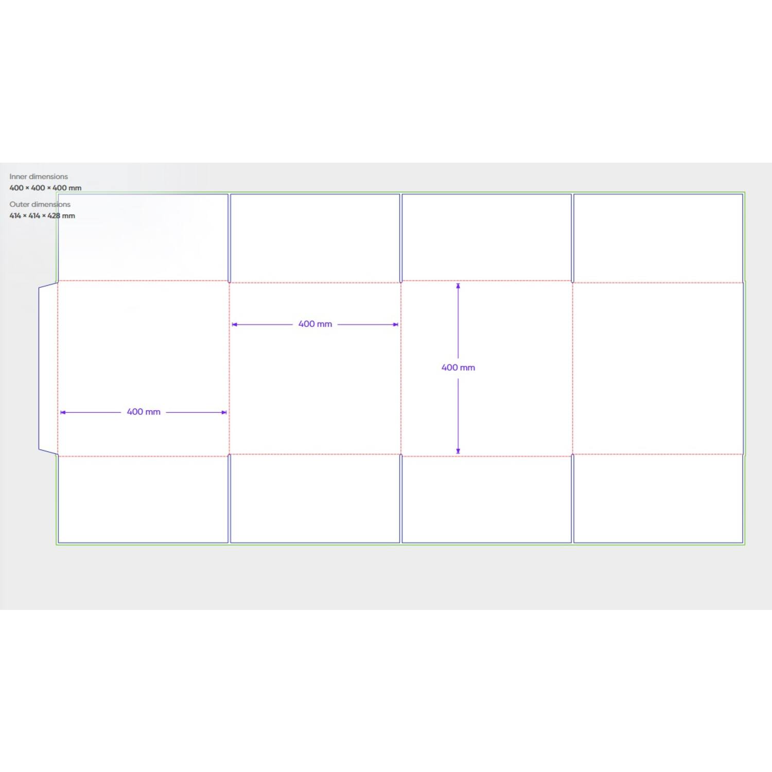 Amerikaanse vouwdozen FEFCO 0201 400x400x400mm BC-golf bruin FSC