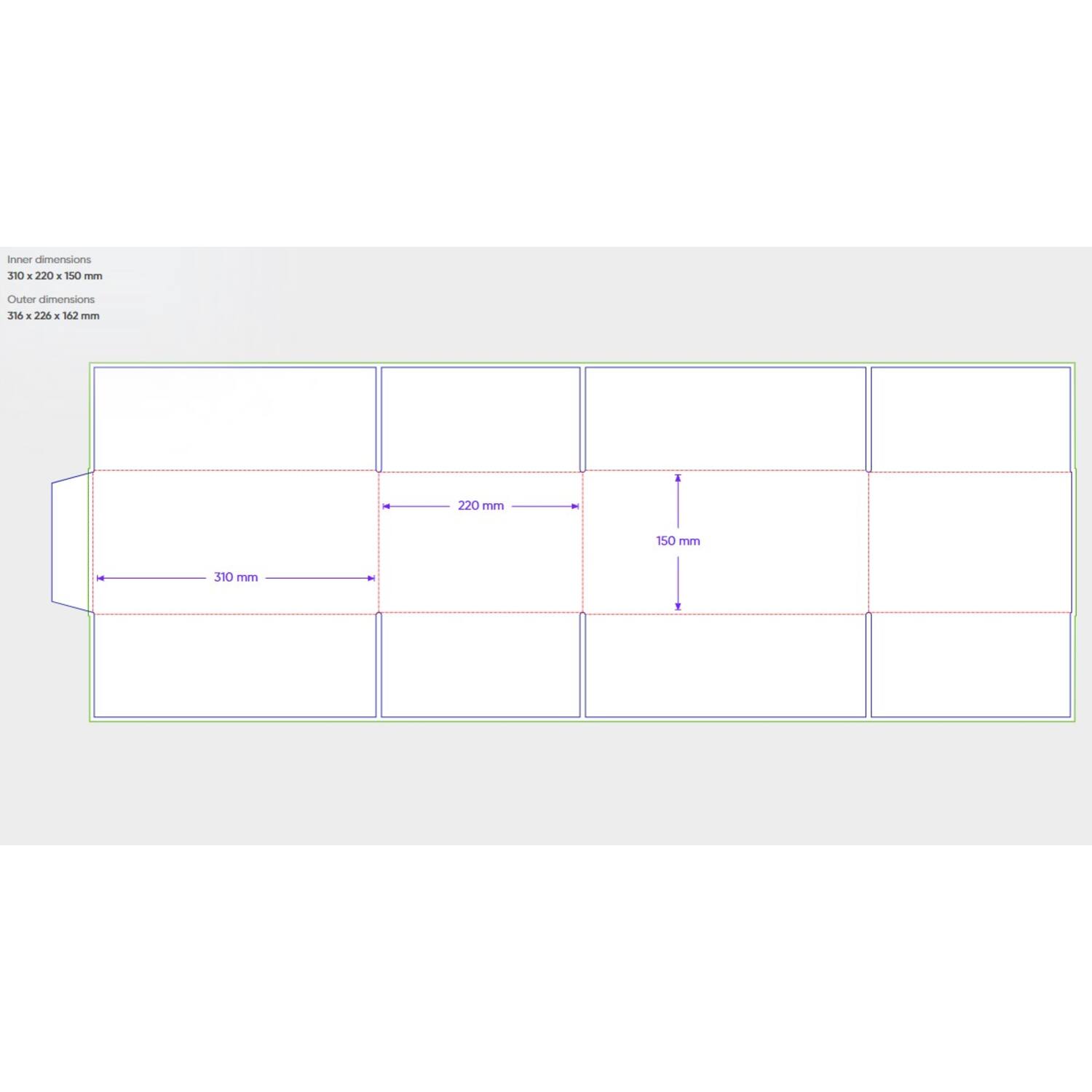 Amerikaanse vouwdozen FEFCO 0201 310x220x150mm B-golf bruin FSC