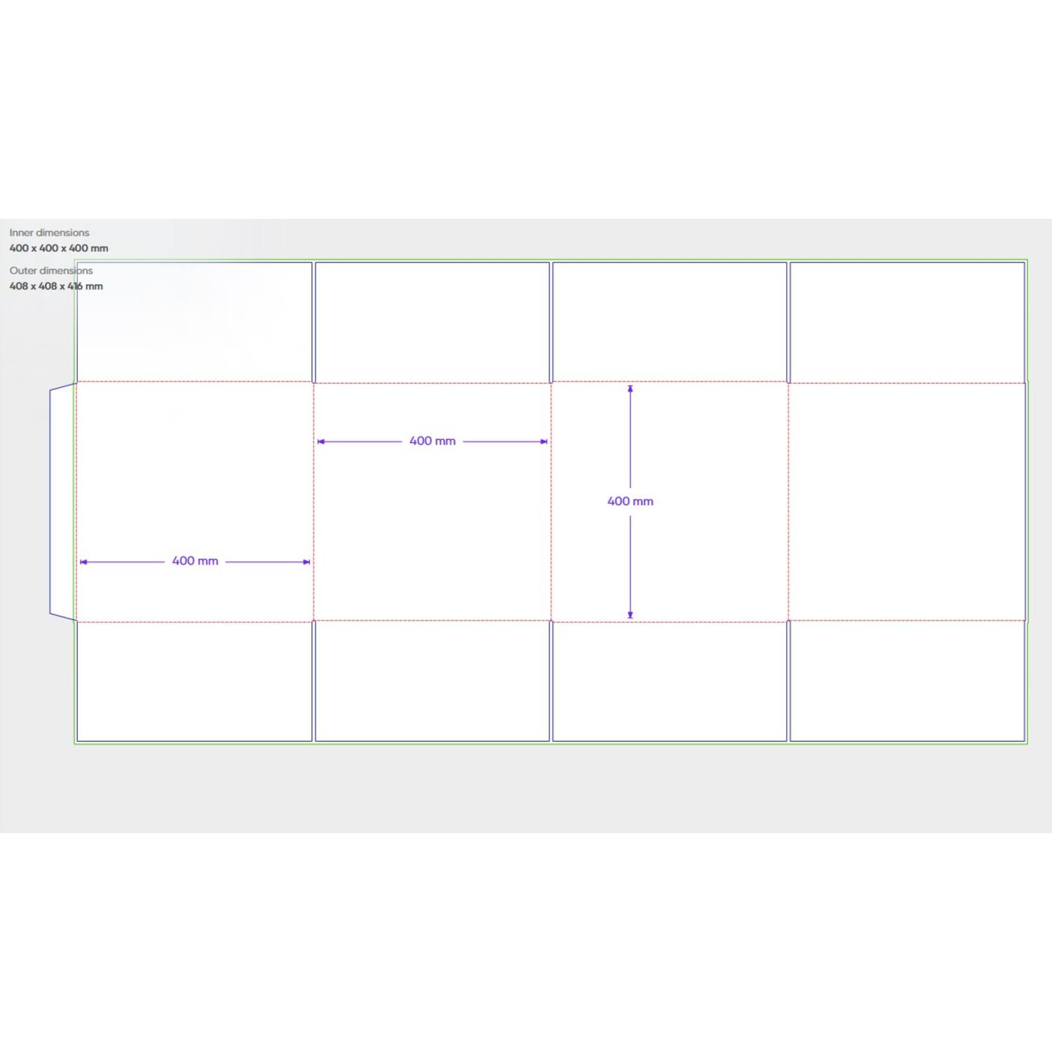 Amerikaanse vouwdozen FEFCO 0201 400x400x400mm C-golf bruin FSC