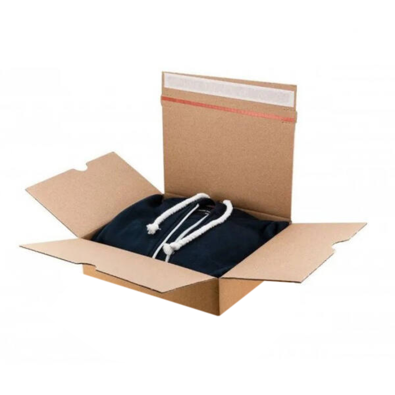 Verzendbox FEFCO 0703 S5 225x140x41mm EG bruin tearstrip en kleefstrip