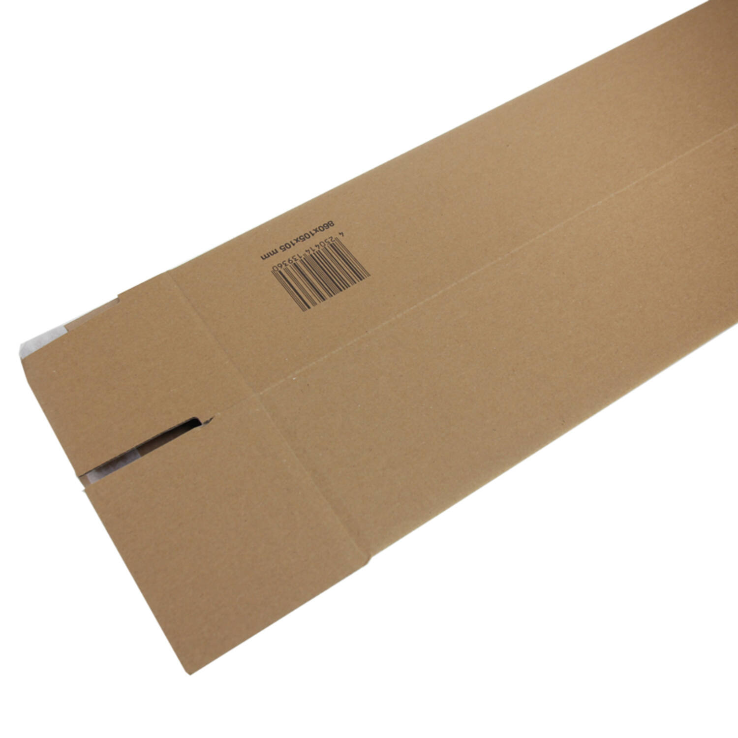 Longbox 860x105x105mm bruin A0 met plakstrip