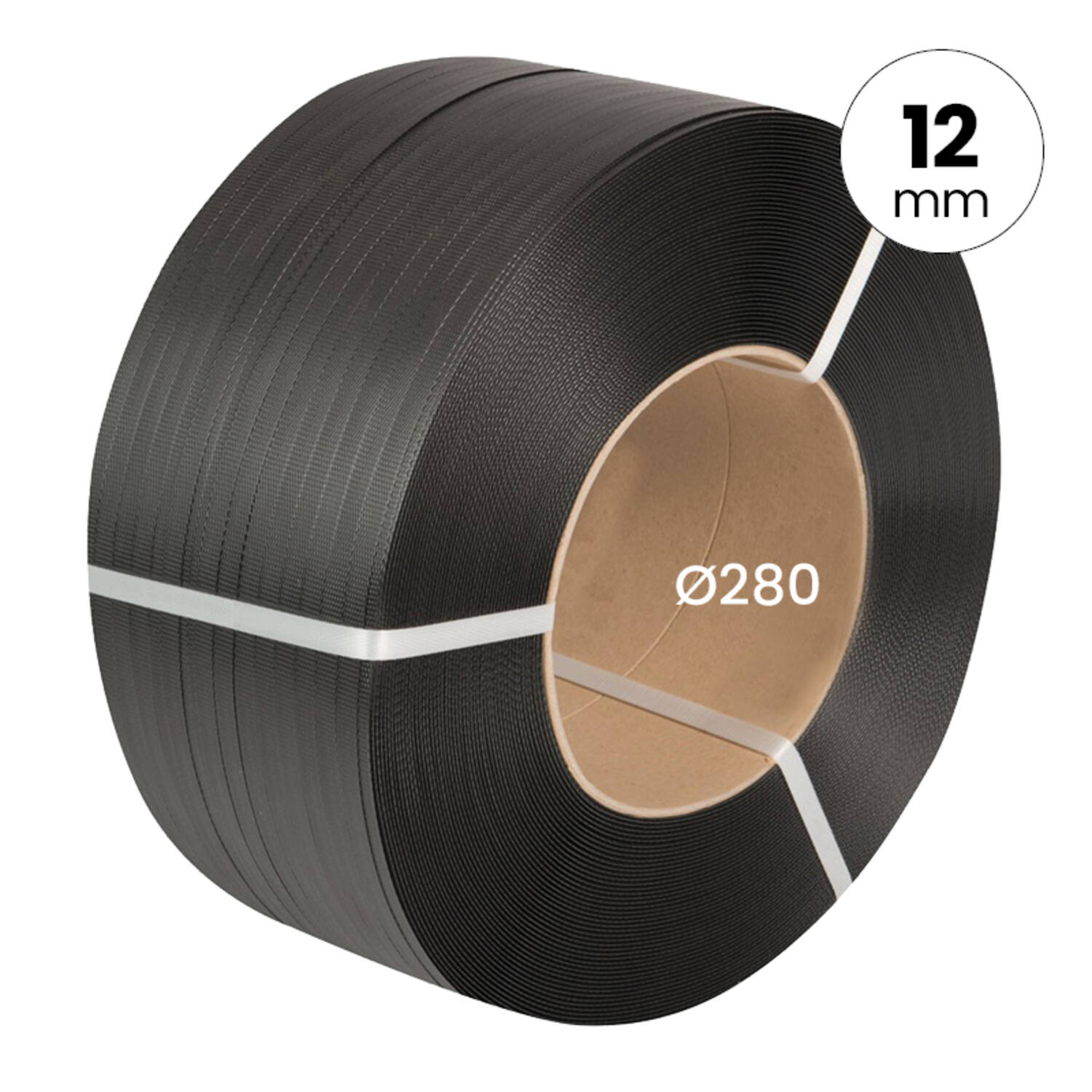 PP band 12/63 kern 280mm 2.100m zwart