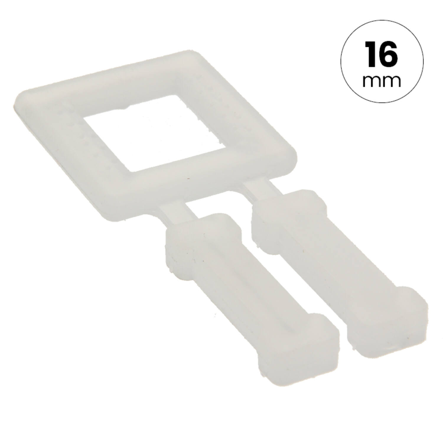 Kunststof gesp FIXCLIP 16mm transparant+ grip
