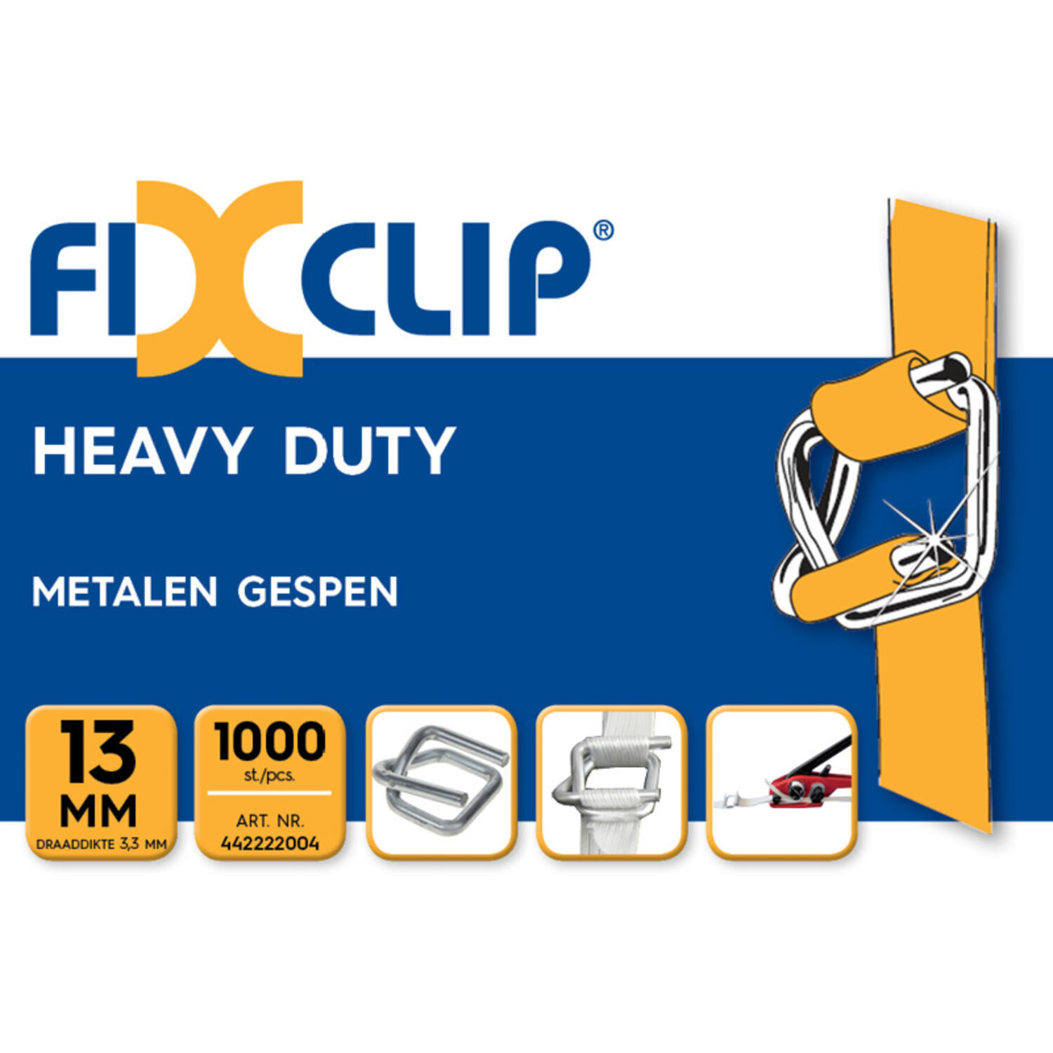 Metalen gesp FIXCLIP(B-4) 13mm 3,3mm draad