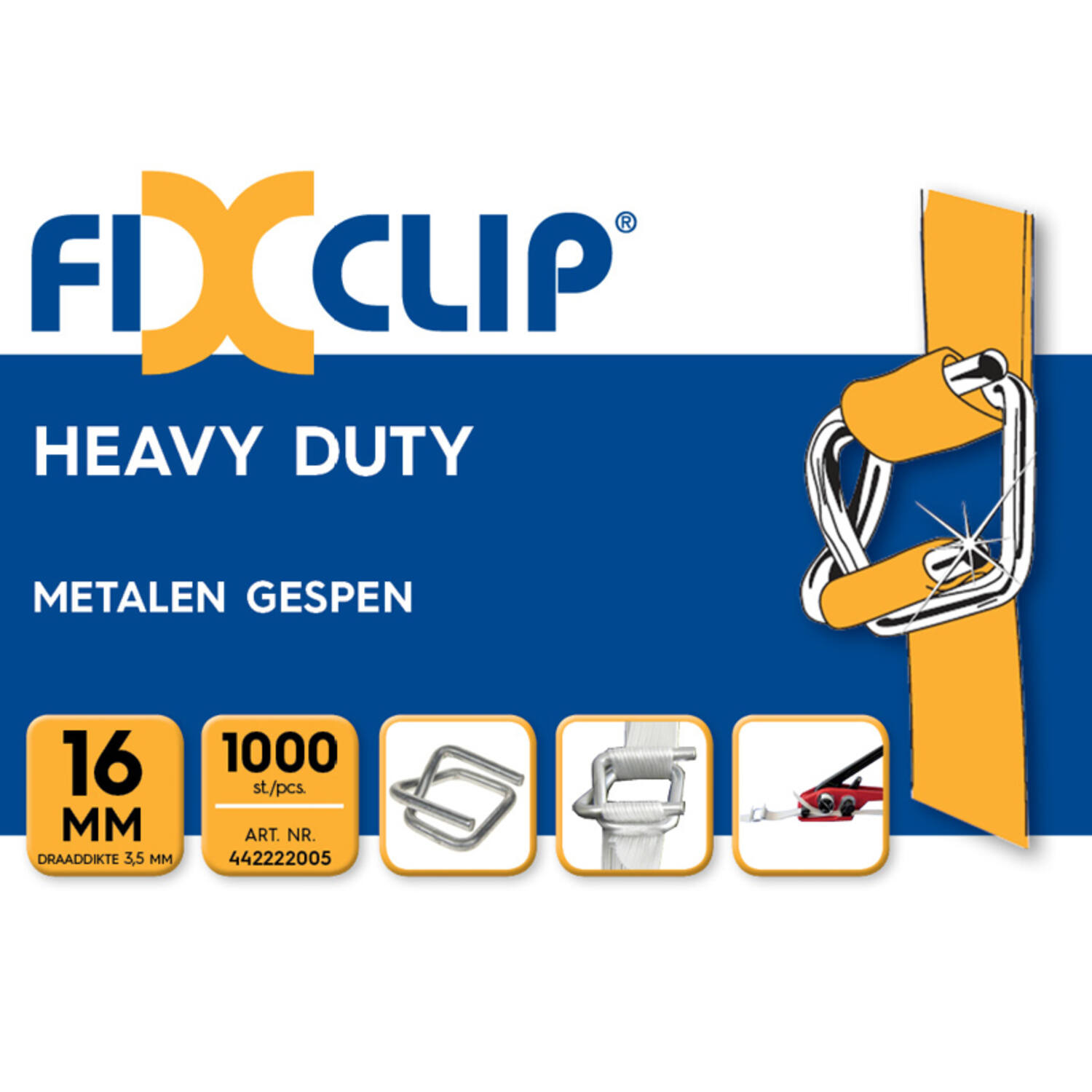 Metalen gesp FIXCLIP(B-5) 16mm 3,5mm draad