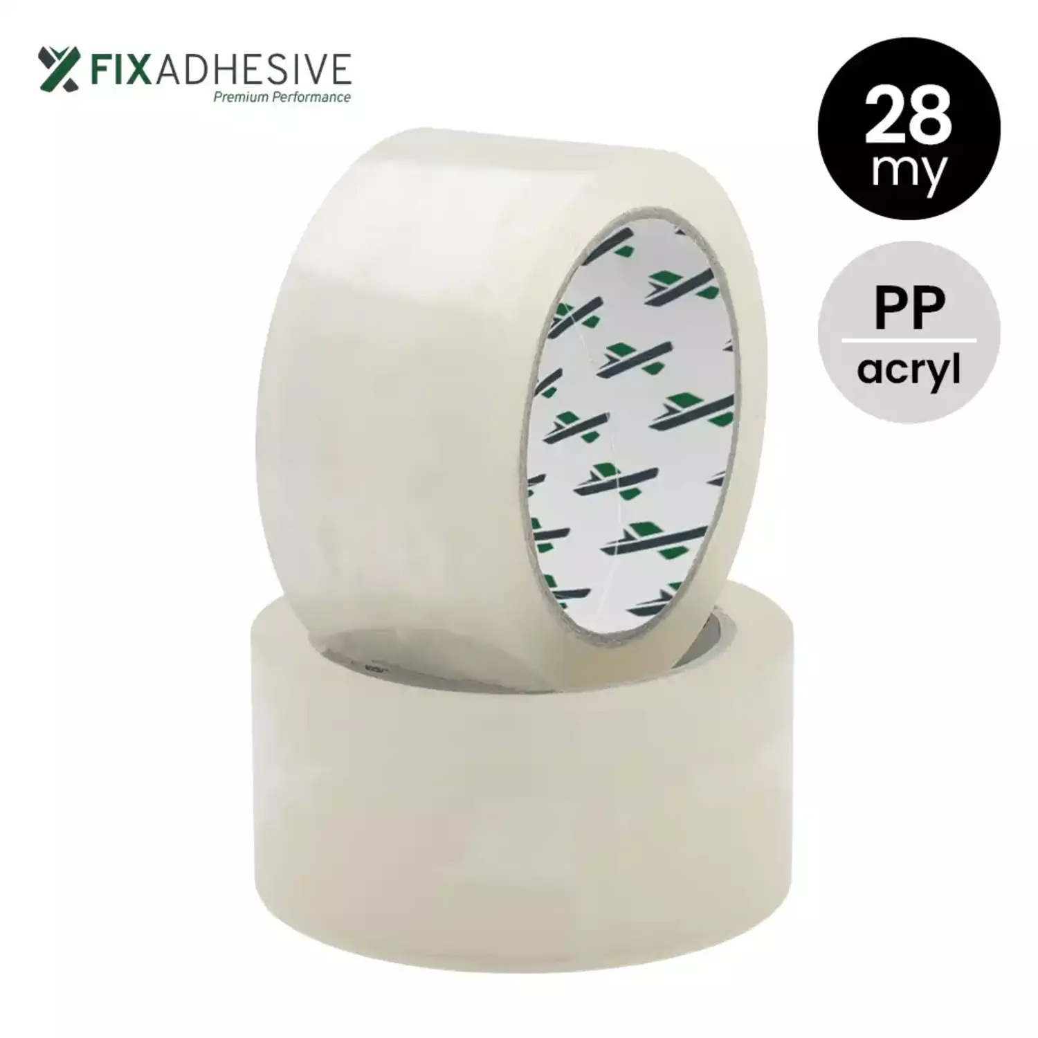 FIX1000 - PP acryl tape 28my 48/66 transparant