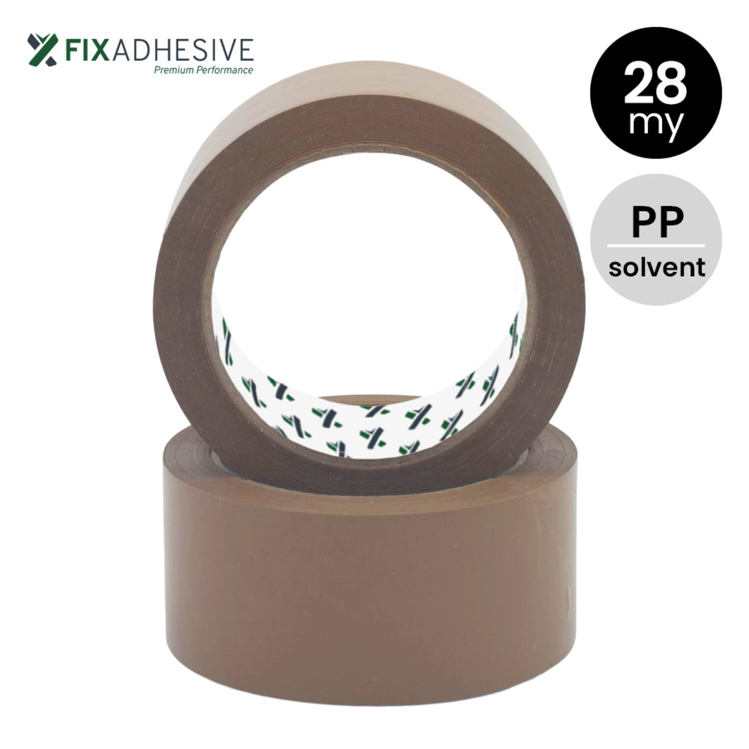 FIX3000 - PP solvent tape 28my 48/66 bruin