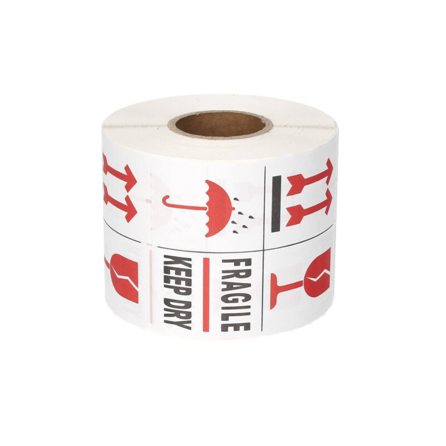 Etiket FRAGILE KEEP DRY Wit/Rood/Zwart / 4 symbolen