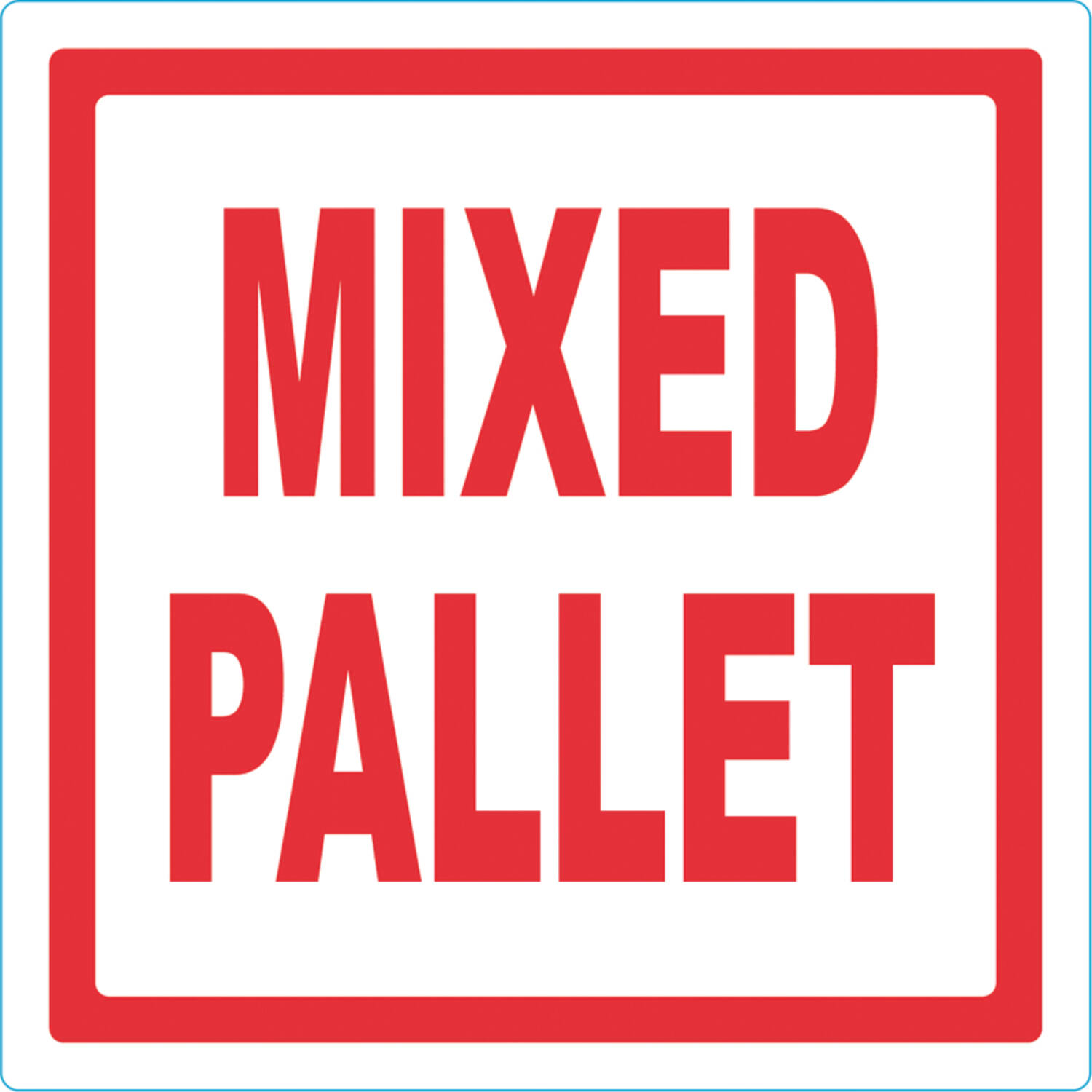 Etiket mixed pallet 98x98mm wit met rode bedrukking