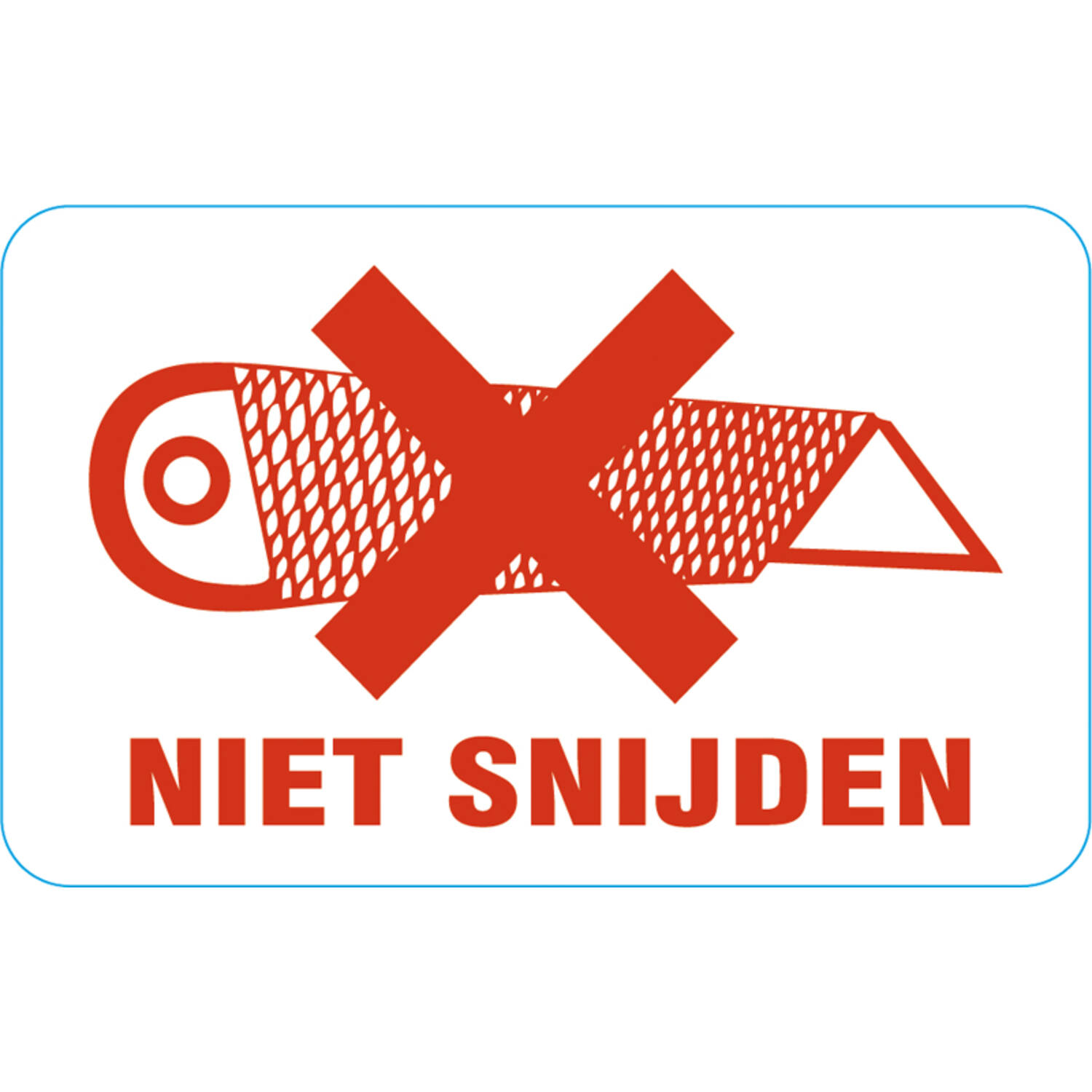 Etiketten 'NIET SNIJDEN' wit/rood 80x50mm 1.000 stuks
