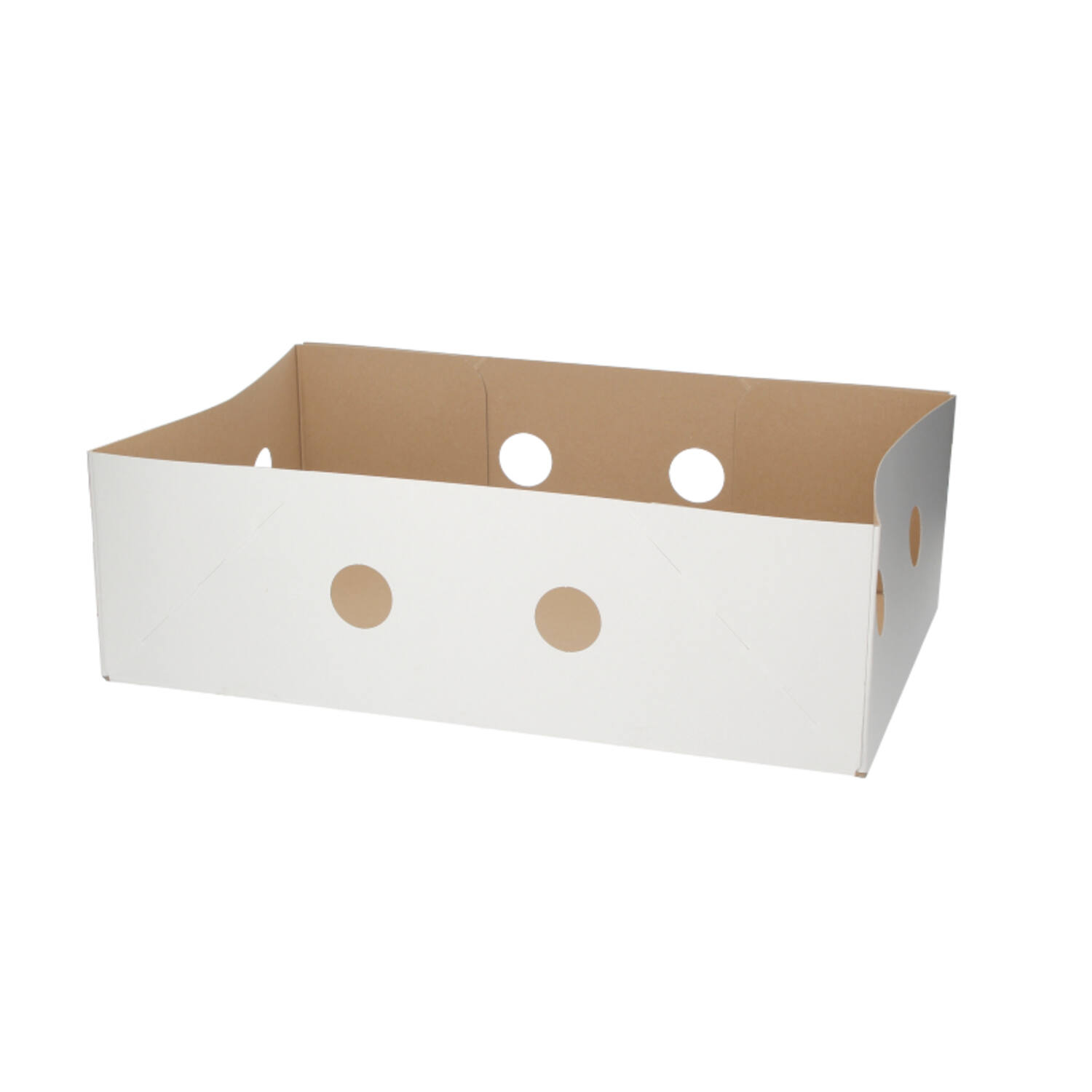 Paraatdozen bodem met vriesgaten kraft wit/bruin buiten 1.000 gram 575 x 375 x 180mm