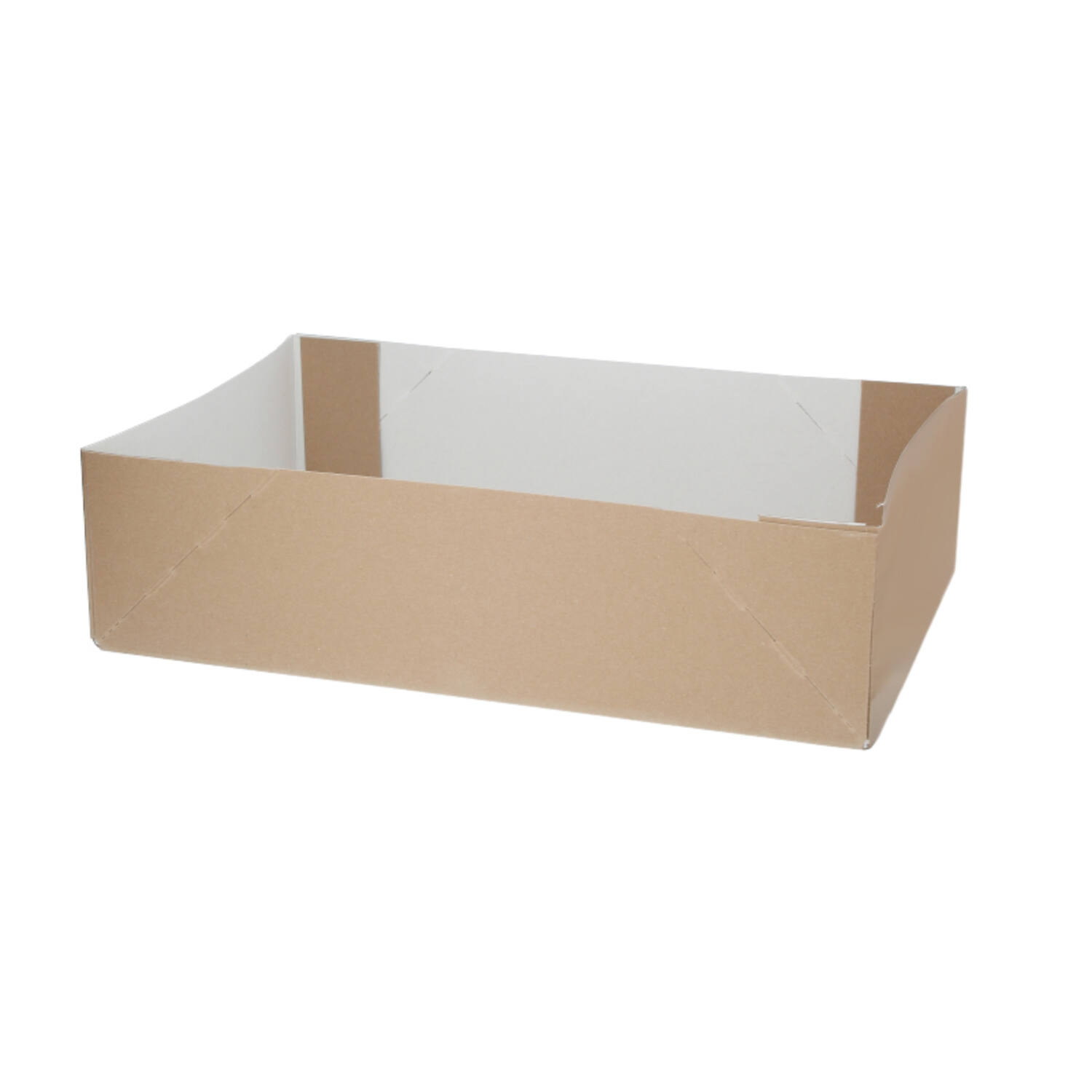 Paraatdozen bodem kraft bruin/wit buiten 950 gram 565 x 365 x 150mm met uitgestanste handgreep
