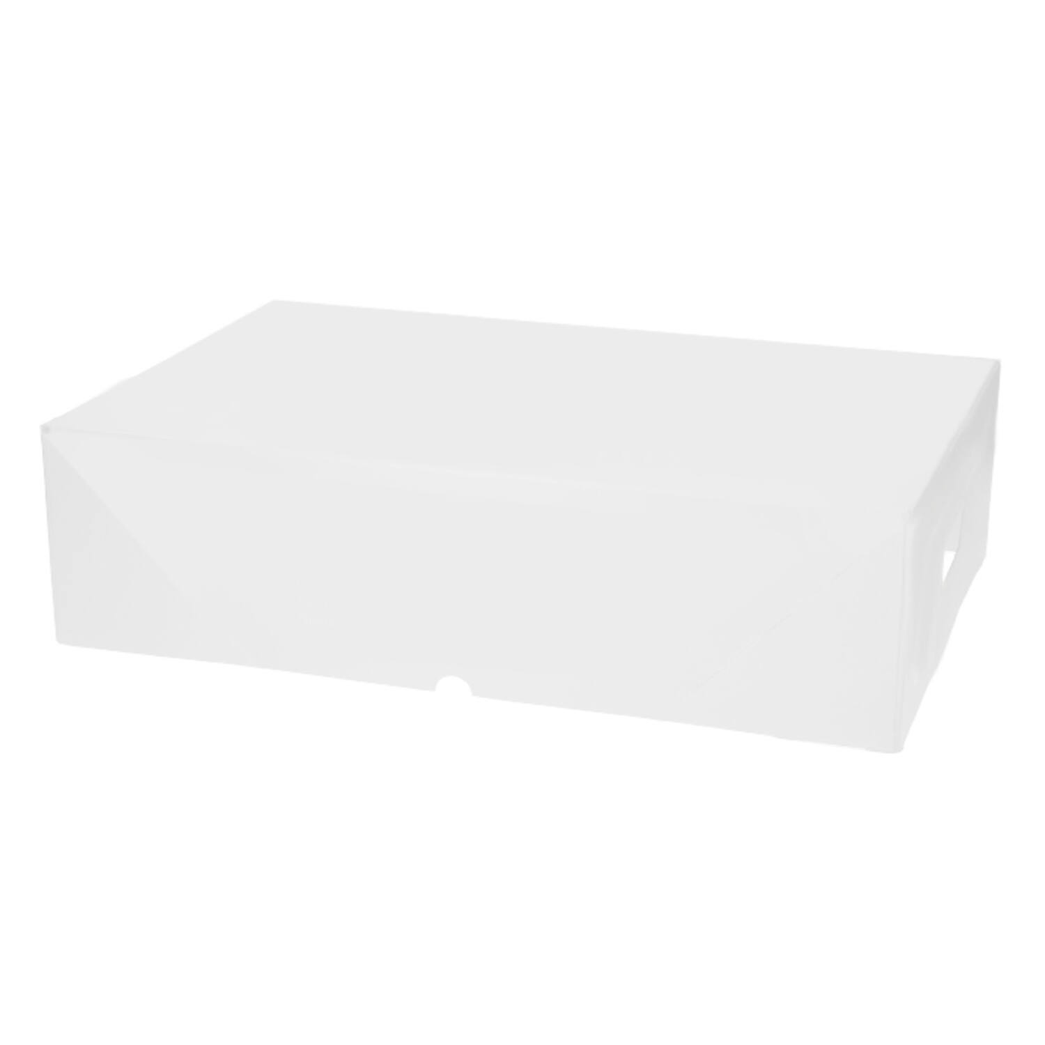 Paraatdozen deksel kraft bruin/wit buiten 900 gram 573 x 373 x 151mm met uitgestanste handgreep