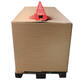 Anti-stapelhoedje tbv pallets wit met rode opdruk + ZK plakstrip 25 cm hoog