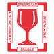 Etiket 'BREEKBAAR glas' 4 talen