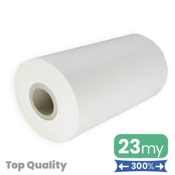 Machinefolie 23my 50cm x 1.500 m wit rek 300%