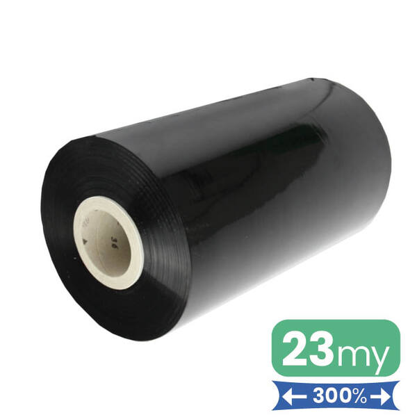 Machinefolie 20my 50cm zwart rek 300%
