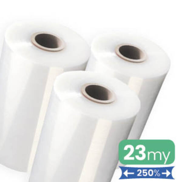 Machinefolie 23my 50cm x 1.500m Transparant rek >250% Normal cling