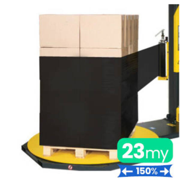 Machinefolie 23my 50cm x 1.500m Zwart rek 150%