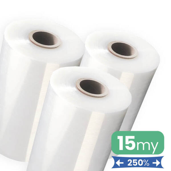 Machinefolie 15my 50cm x 2.200m Transparant rek 250%