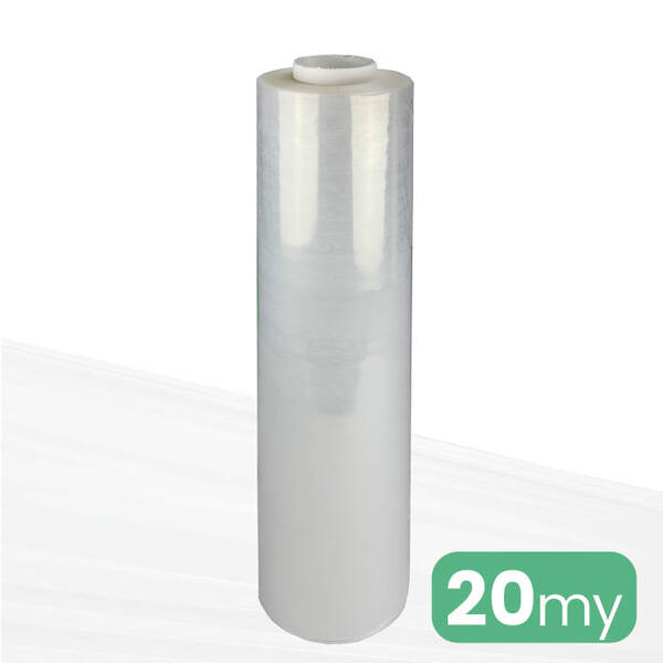 LLDPE handwikkelfolie 20my 50cm 270m 60% PIR transparant