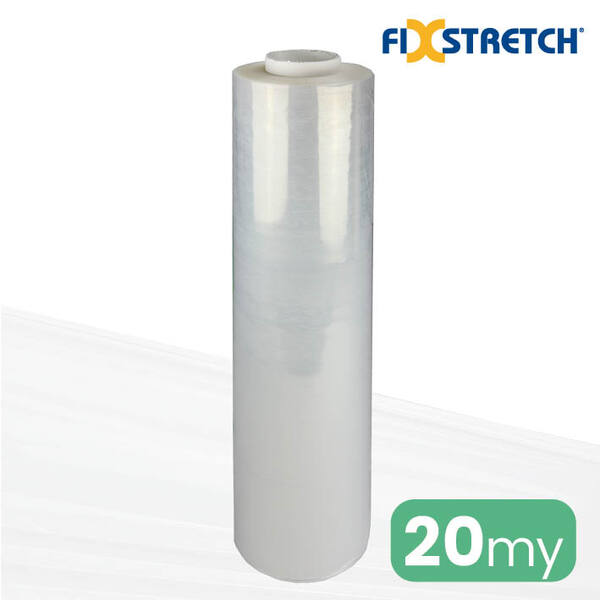 Handwikkelfolie 20my 50cm x 300mtr fixstretch transparant