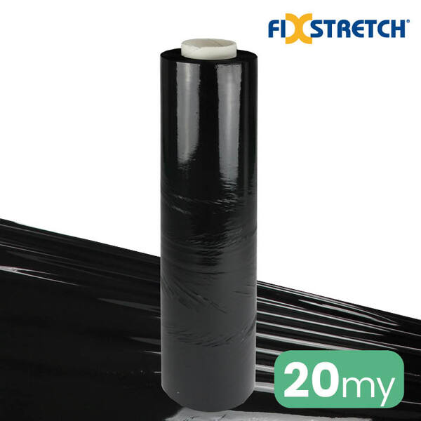 Handwikkelfolie 20my 50cm x 300mtr fixstrech zwart