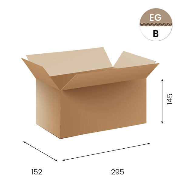 Amerikaanse vouwdozen FEFCO 0201 295x152x145 mm B-golf bruin