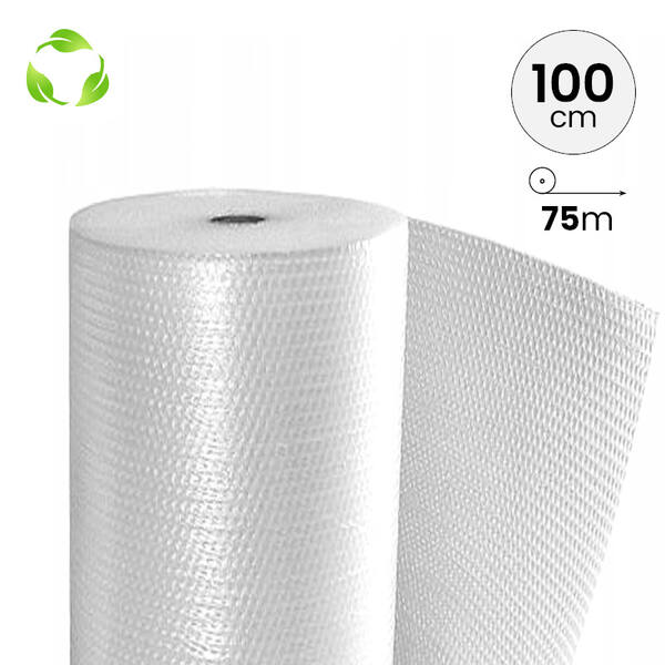 Luchtkussenfolie 100cm x 75mtr - 25x10mm nop T70