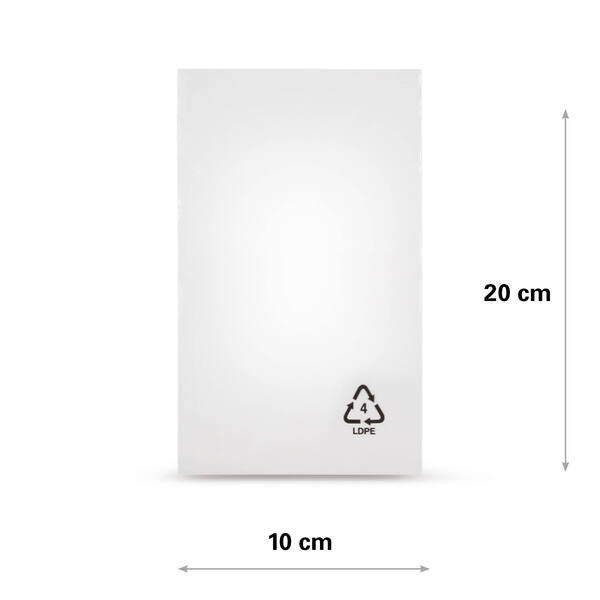 LDPE zakken 10x20cm 25my Transparant