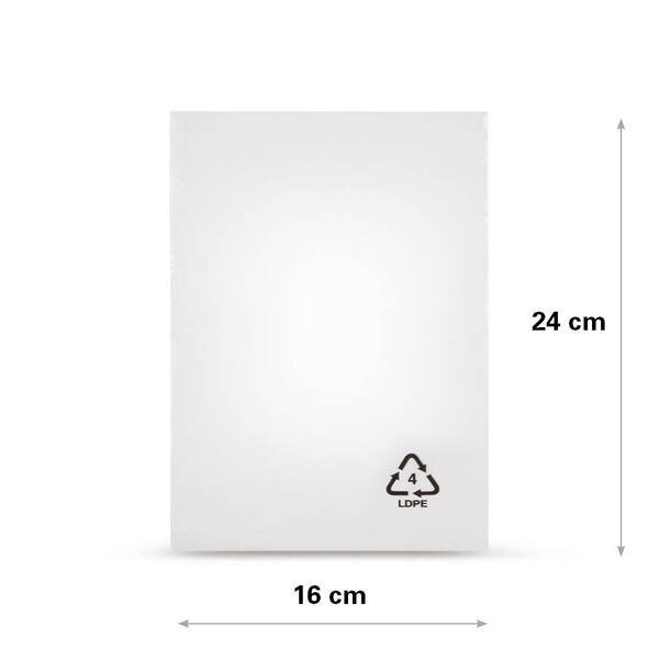 LDPE zakken 16x24cm 25my Transparant