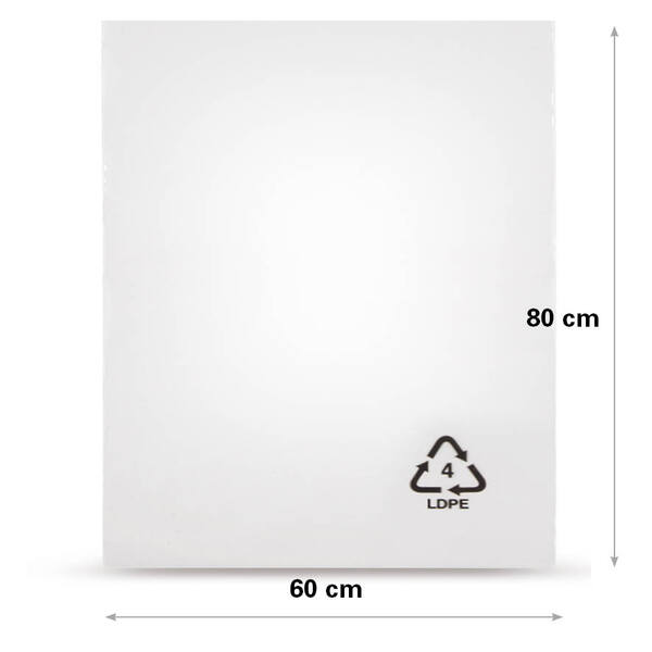 LDPE zakken 60x80cm 50 my transparant