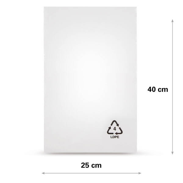 LDPE zak 50my 25x40cm transparant