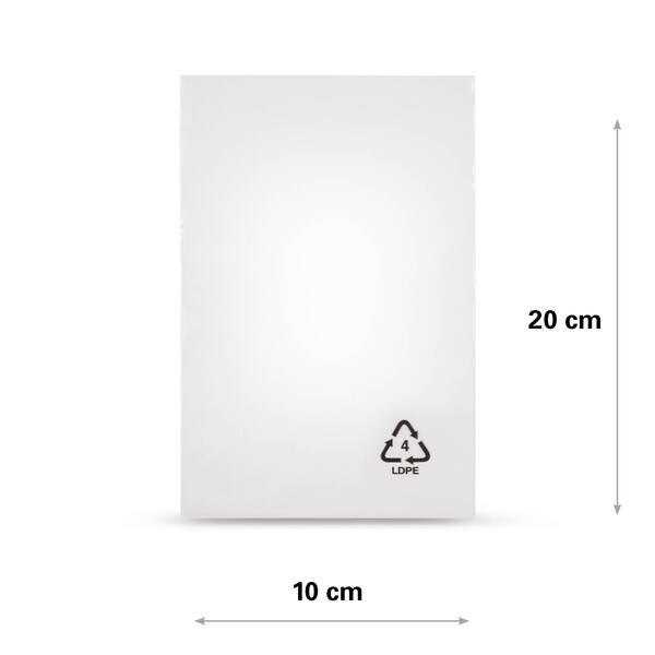 LDPE zak 50my 10x20cm transparant