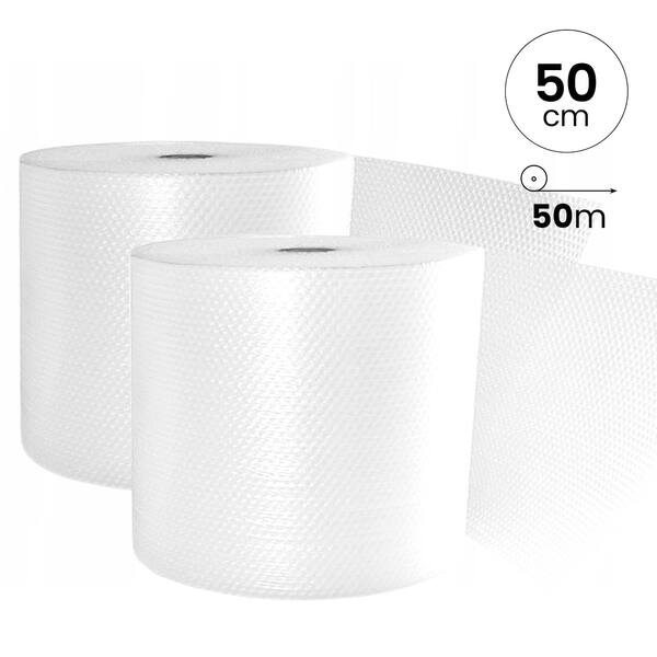 Luchtkussenfolie 50cm 50mtr Nop30mm  100my 2-lgs VE/2