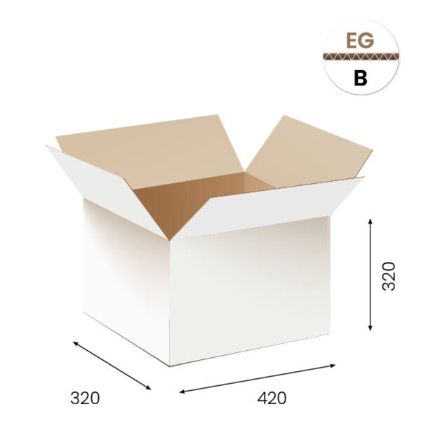 Vouwdoos 42 x 32 x 32cm wit, rillijn op 160mm (Doos G)