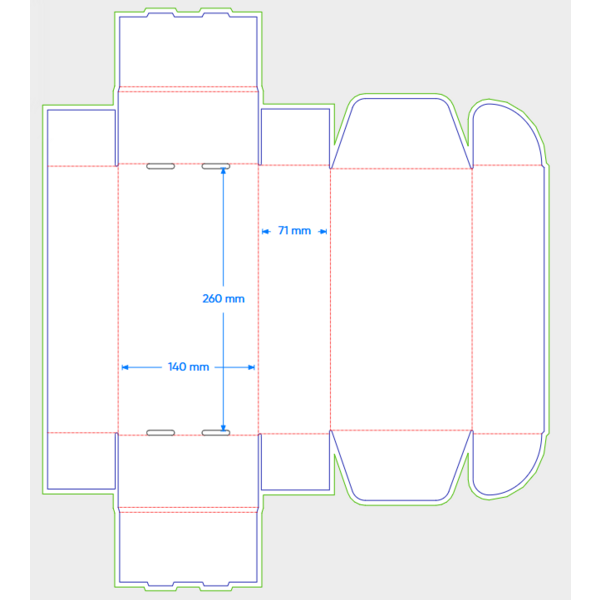 Postbox FEFCO 0427 260x140x70mm EG wit